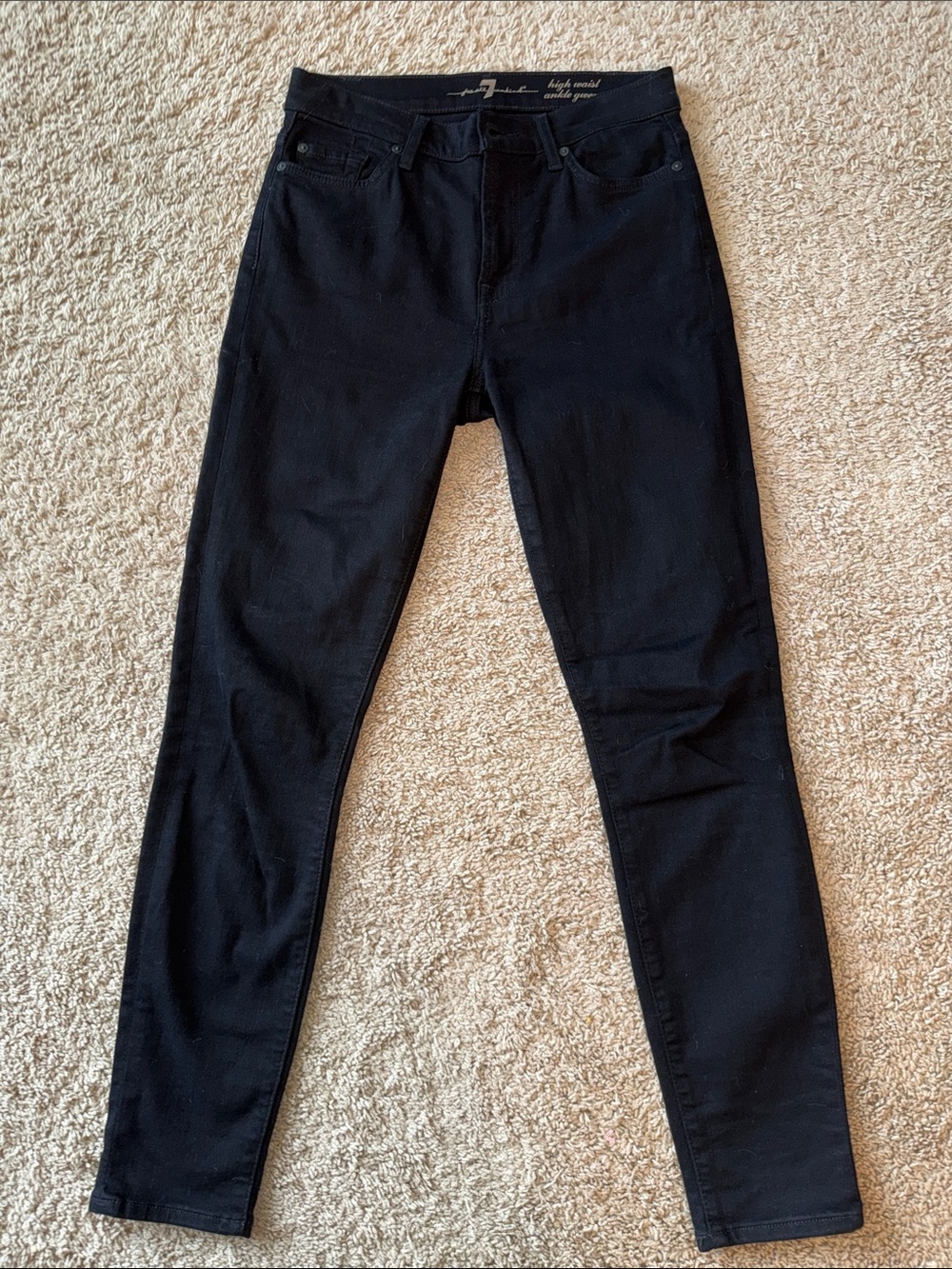 7 For All Mankind Black Skinny Jeans